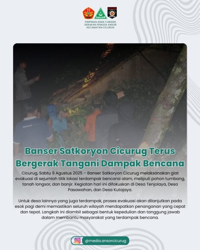 BANSER Sarkoryon Cicurug terus bergerak tangani dampak Bencana
